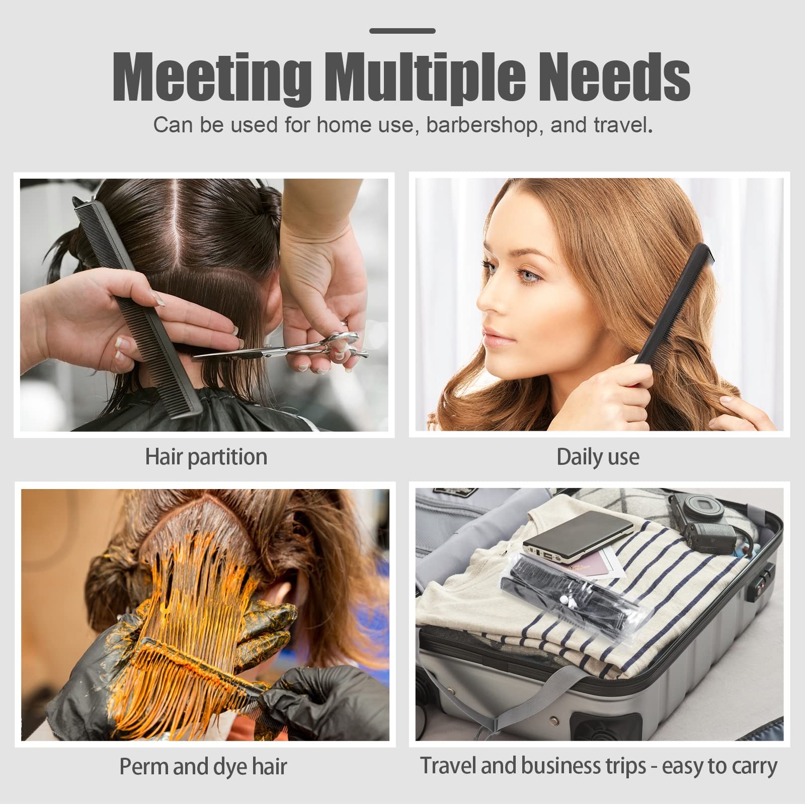 Oneleaf Styling Hair Comb 10PCS Hair Stylists Professional Styling Comb Set Vari