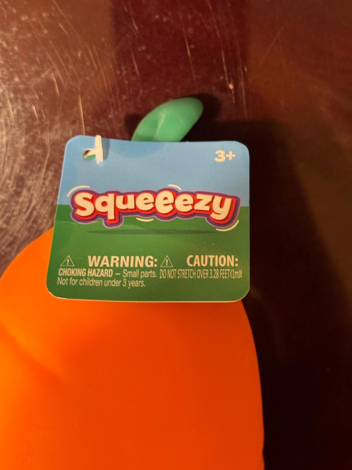 Squeezy Carrot Shaped Tear-Resistant Squeeze Ball Stress Reliever Orange Green