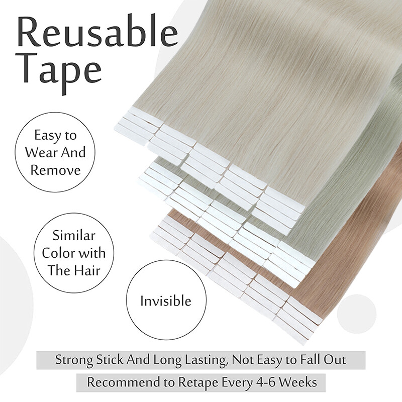 Double Sided Tape in on Skin Weft Balayage 100% Human Remy Hair Extensions 20PCS