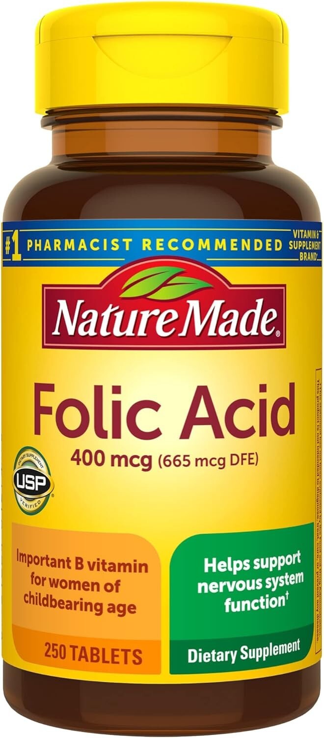 Nature Made Folic Acid 400 mcg (665 mcg Dfe) 250 Tabs