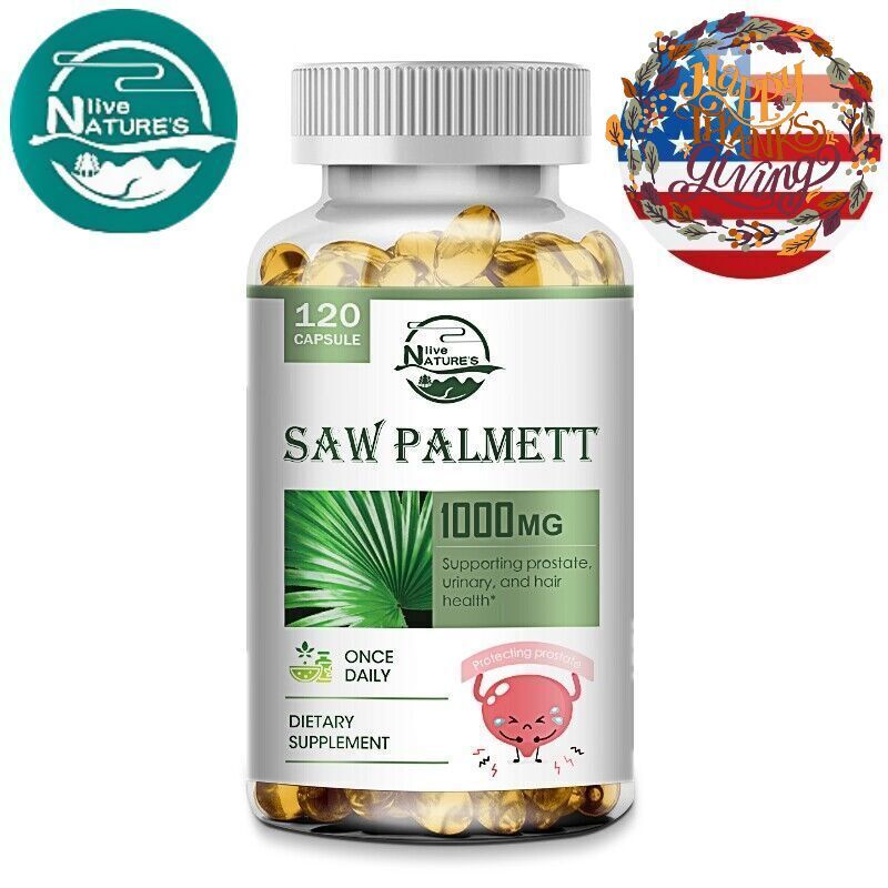 Saw Palmetto 1000mg Prostate Supplement Urinary Support Capsules 120 Pills