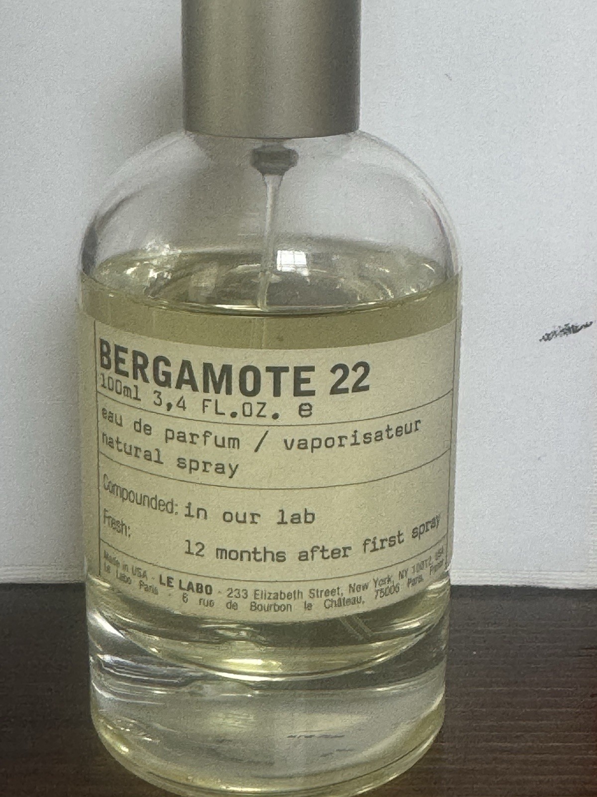 Le Labo Bergamote 22 Eau de Parfum Natural Spray Bergamot, 3.4 fl oz