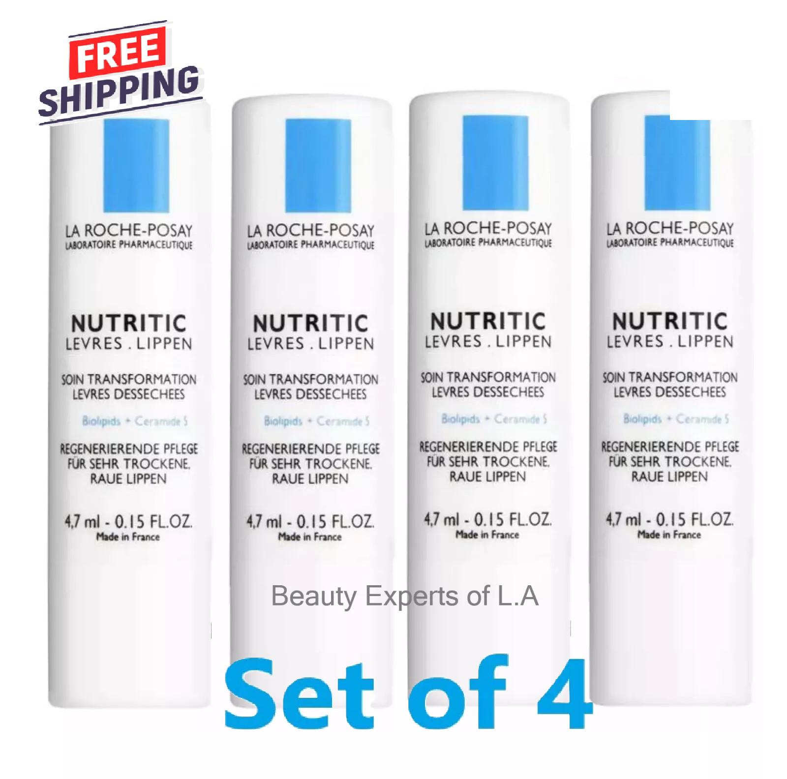 4 Pack – La Roche Posay Nutritic Lip Balm Very Dry Lips 4,7ml EXP 06/2027