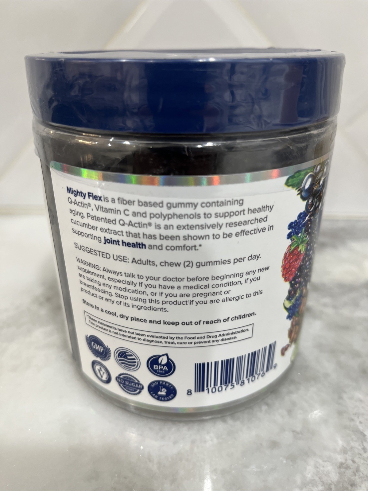 Gundry Mighty Flex Dietary Supplement Gummies 120 Count Blue Raspberry Flavor