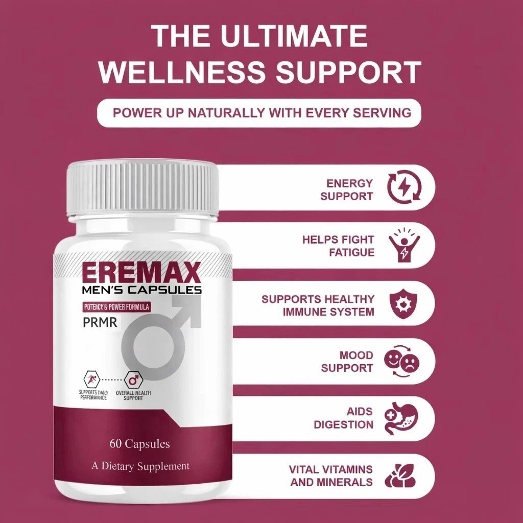 (1 pack) Eremax Capsules, Eremax Premium Performance Supplement – (60 Capsules)