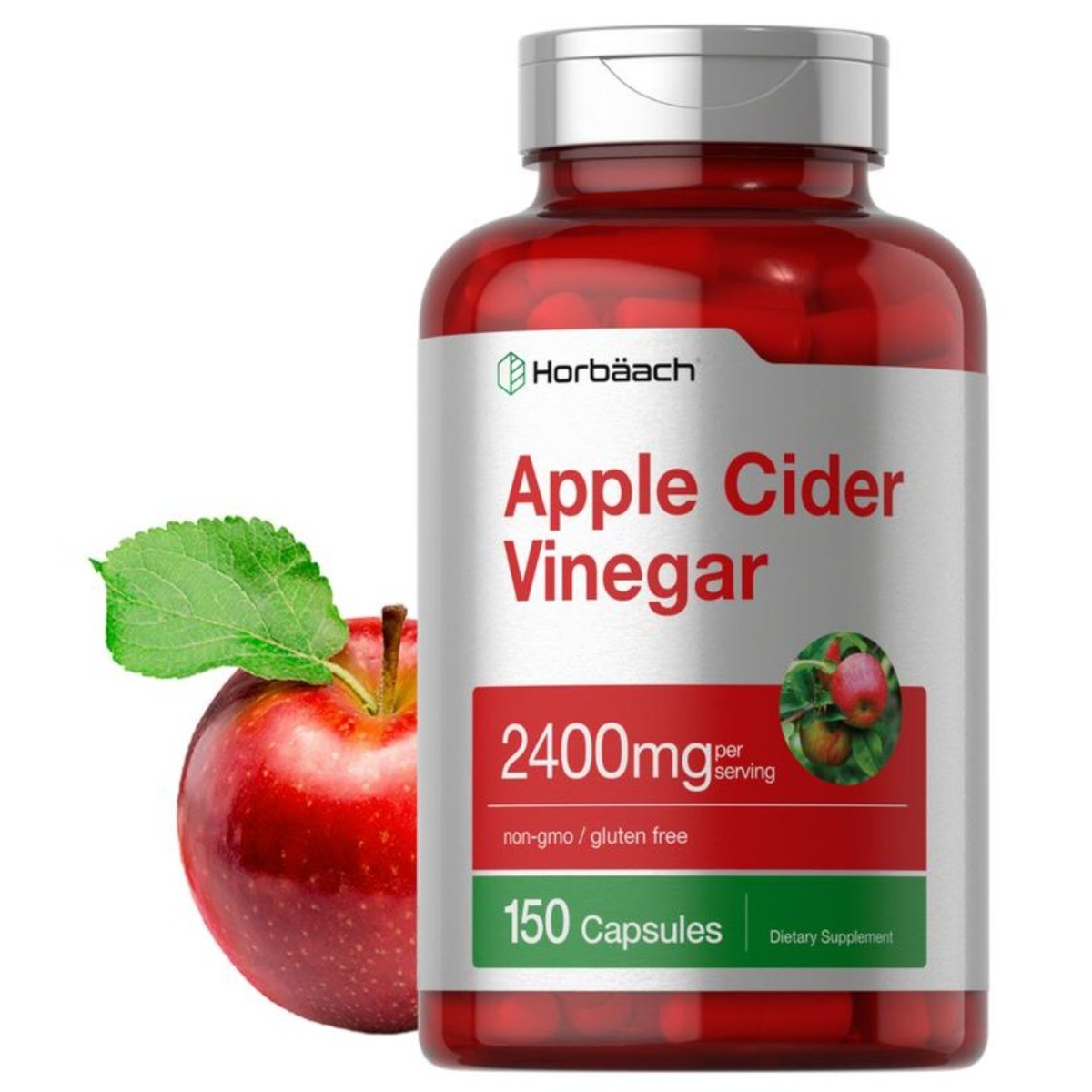 Horbäach Apple Cider Vinegar Capsules 2400mg | 150 Count | Non-GMO -Gluten Free