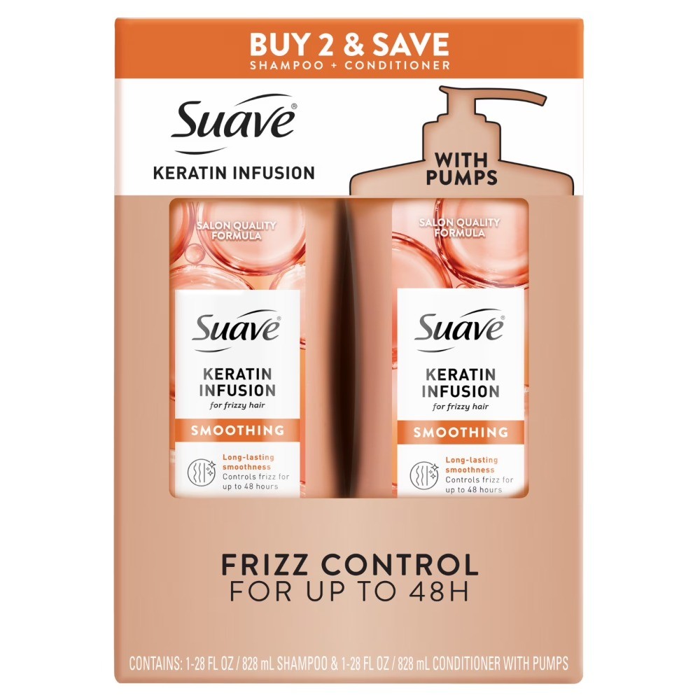 Keratin Infusion Smoothing Shampoo & Conditioner Set For Frizzy Hair