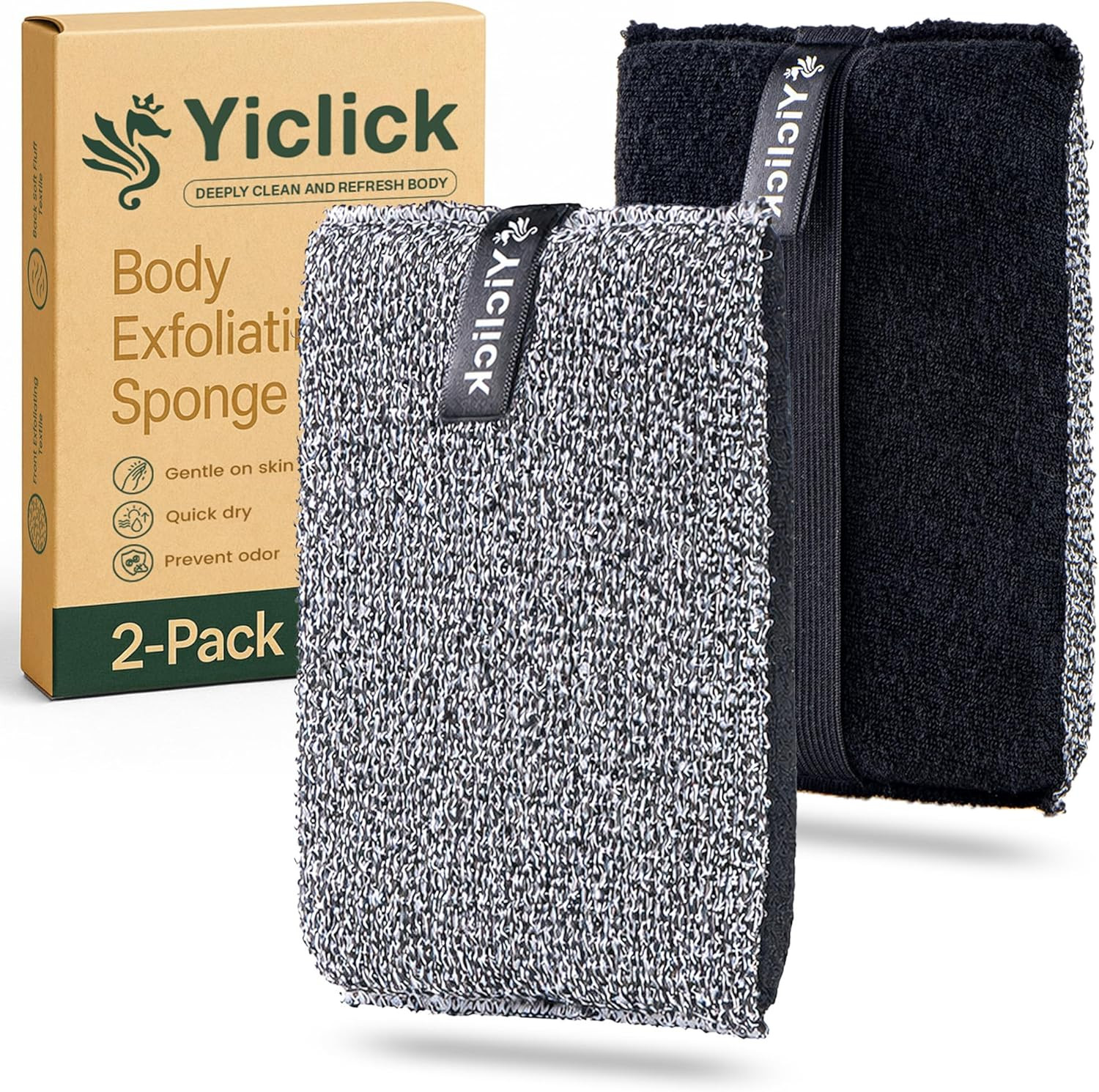 Exfoliating Body Scrubber (2 Pack), Body Scrubber Exfoliator, Exfoliating Sponge