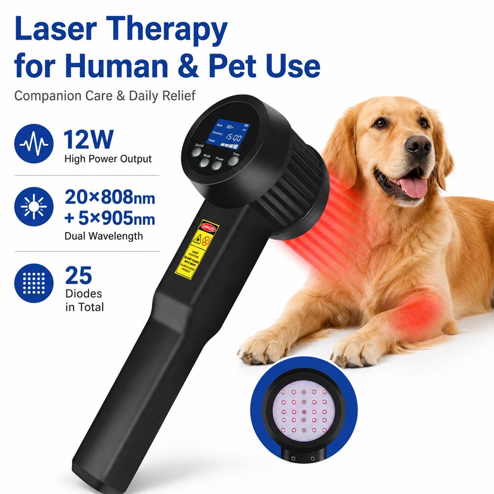 Cold Laser Therapy 12W 905nm 808nm Class IV Laser for Joint Injuries Pain Relief