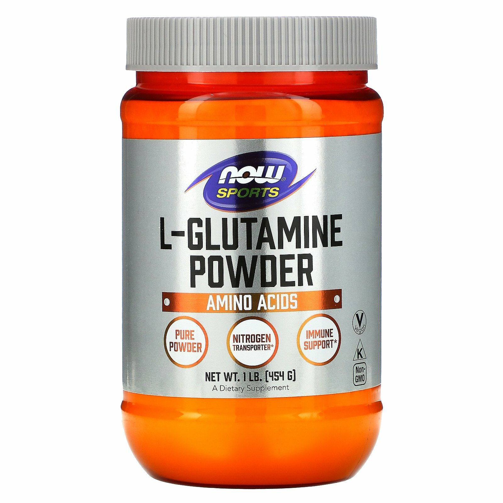 Now Foods L-Glutamine Powder 1 lbs 454 g GMP Quality Assured, Kosher, Vegan,