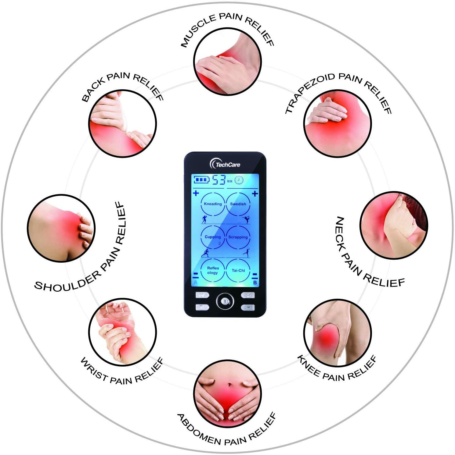Tens Unit Muscle Stimulator Body Circulation Pain Relief Therapy Machine Device
