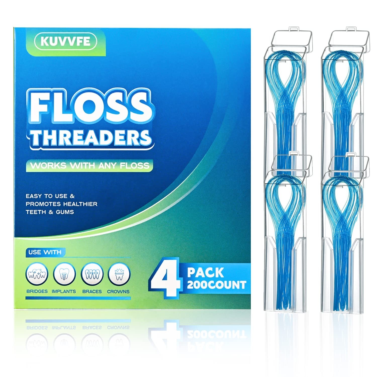200 Count Simple Dental Floss Threaders for Braces Bridges Implants Crowns…