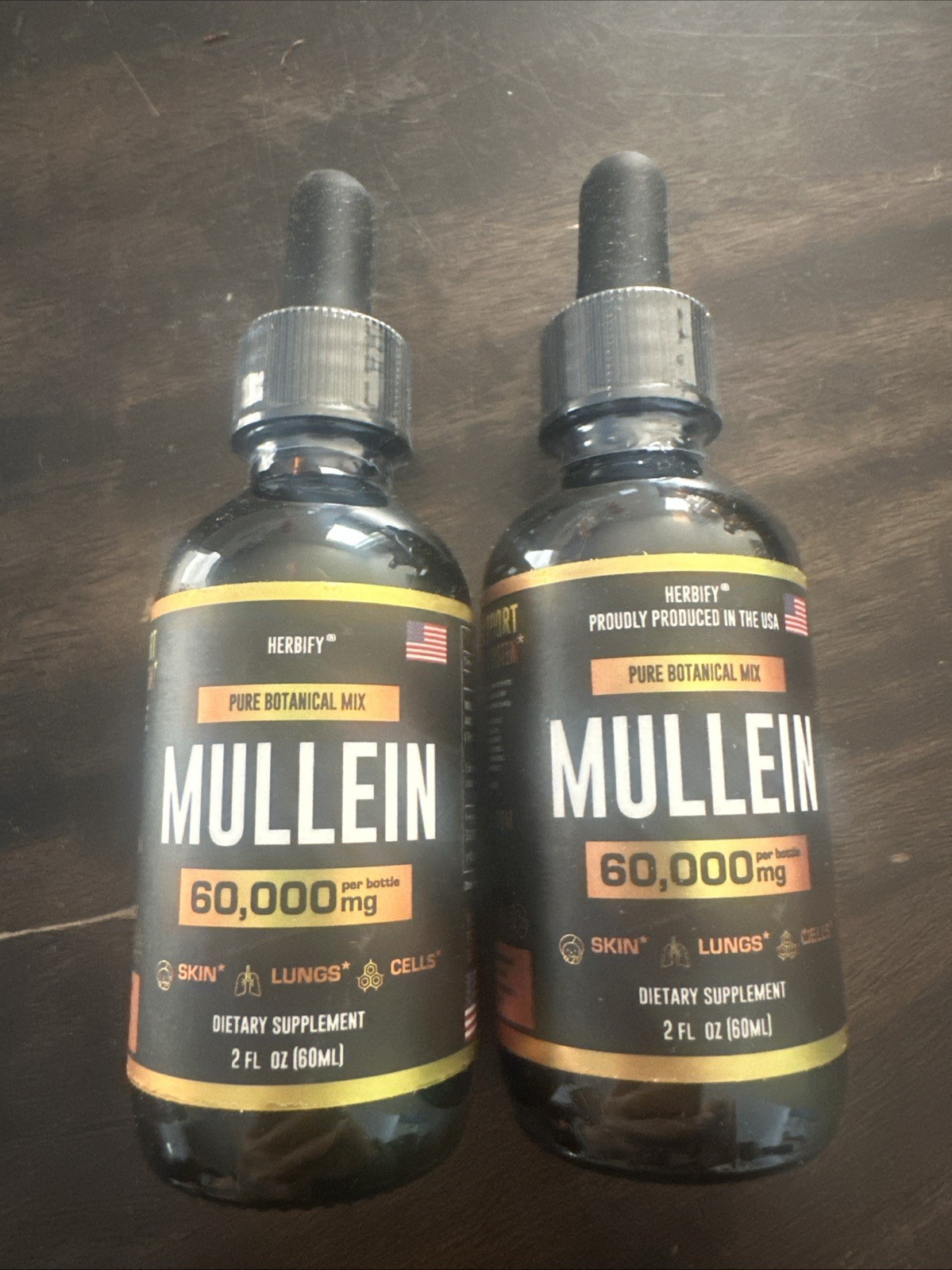 2 New Mullein Extract Tincture 2 oz for Respiratory Support with Leaf & Flowers