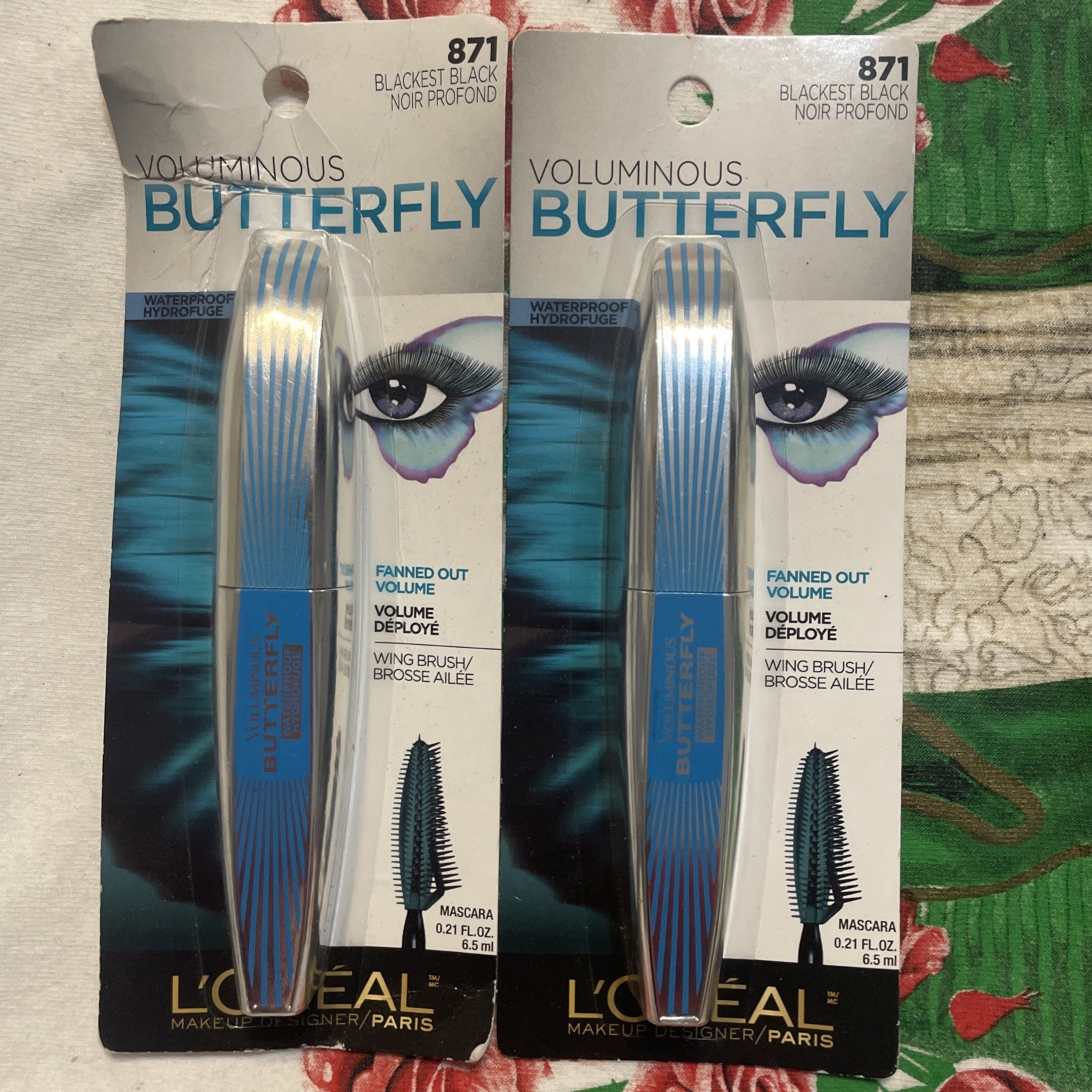 2~LOREAL Paris Butterfly Mascara 871 Blackest Black Fanned Out Volume RETIRED