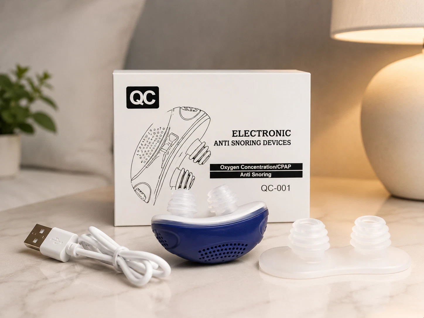 Electric Anti Snore Stopper Device Sleeping Help Smooth Breathing Nasal Machine