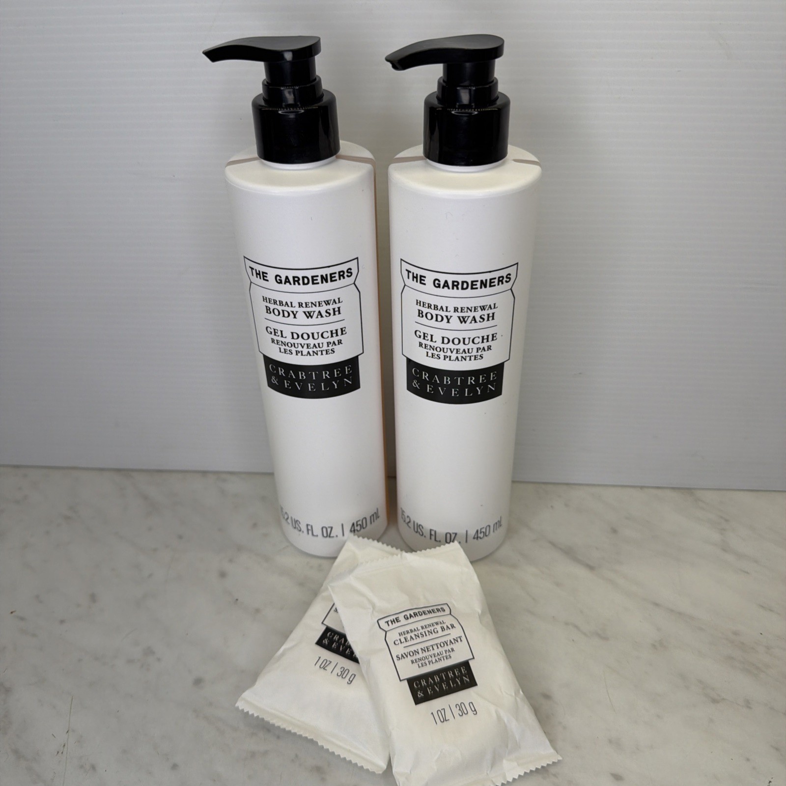 2 Bottles The Gardeners BODY WASH Crabtree & Evelyn Herbal Renewal 15.2oz Each