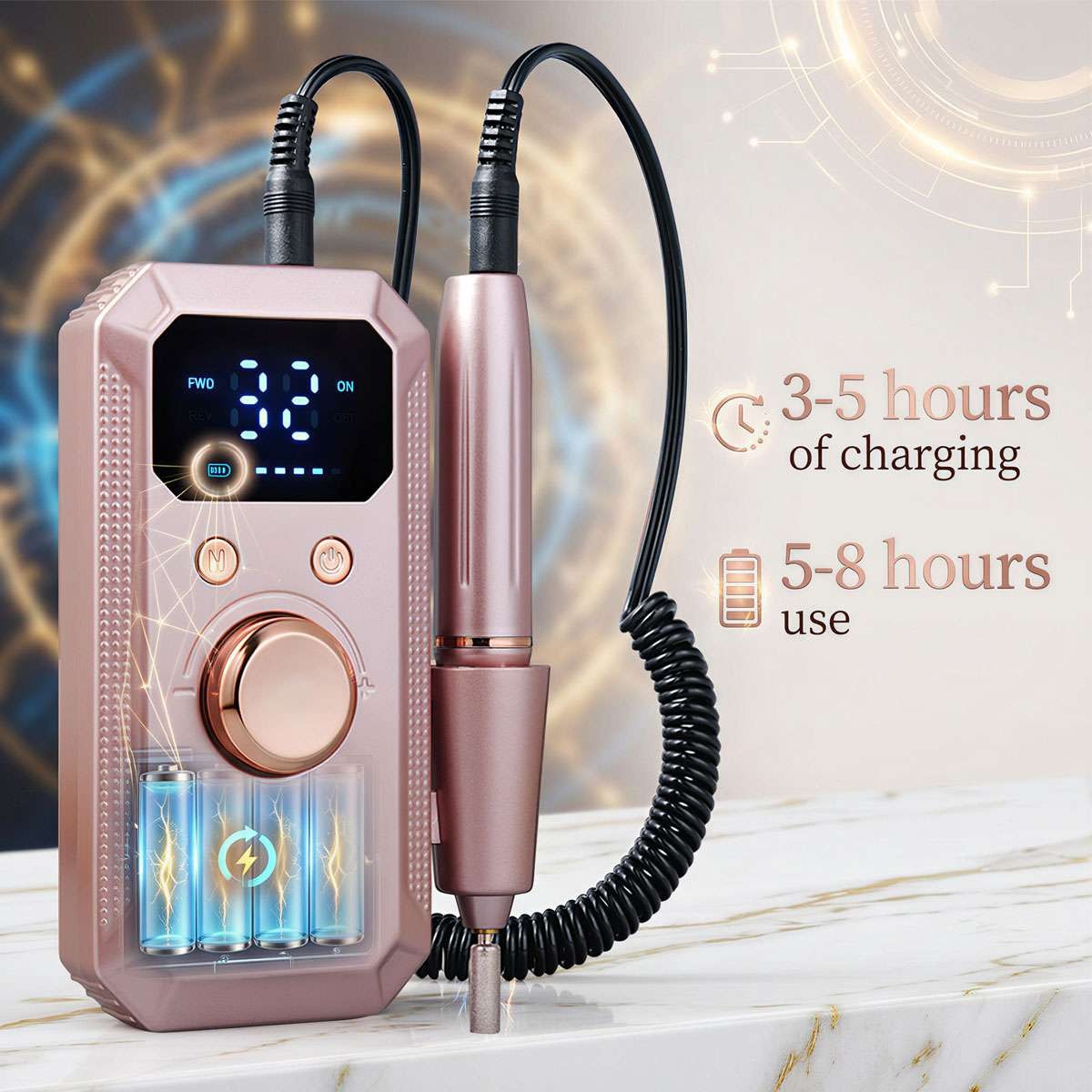 Rechargeable Electric Nail Drill Machine Portable Manicure Pedicure Kit 45000RPM