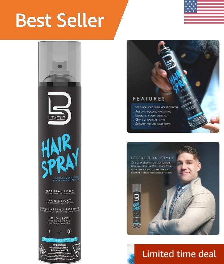 Level 3 Hair Spray for Men & Women – Volume and Lift – No Stickiness Included