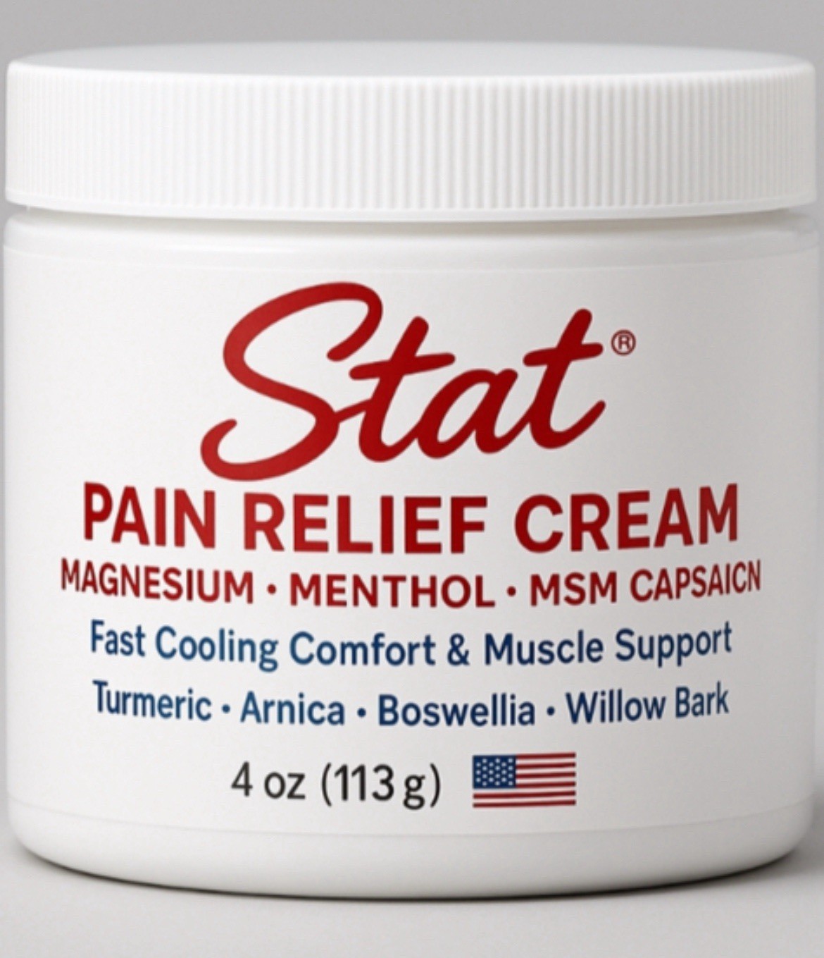 Stat Pain Relief Cream 4oz Arthritis Joint Muscle Back Pain Fast Absorbing USA