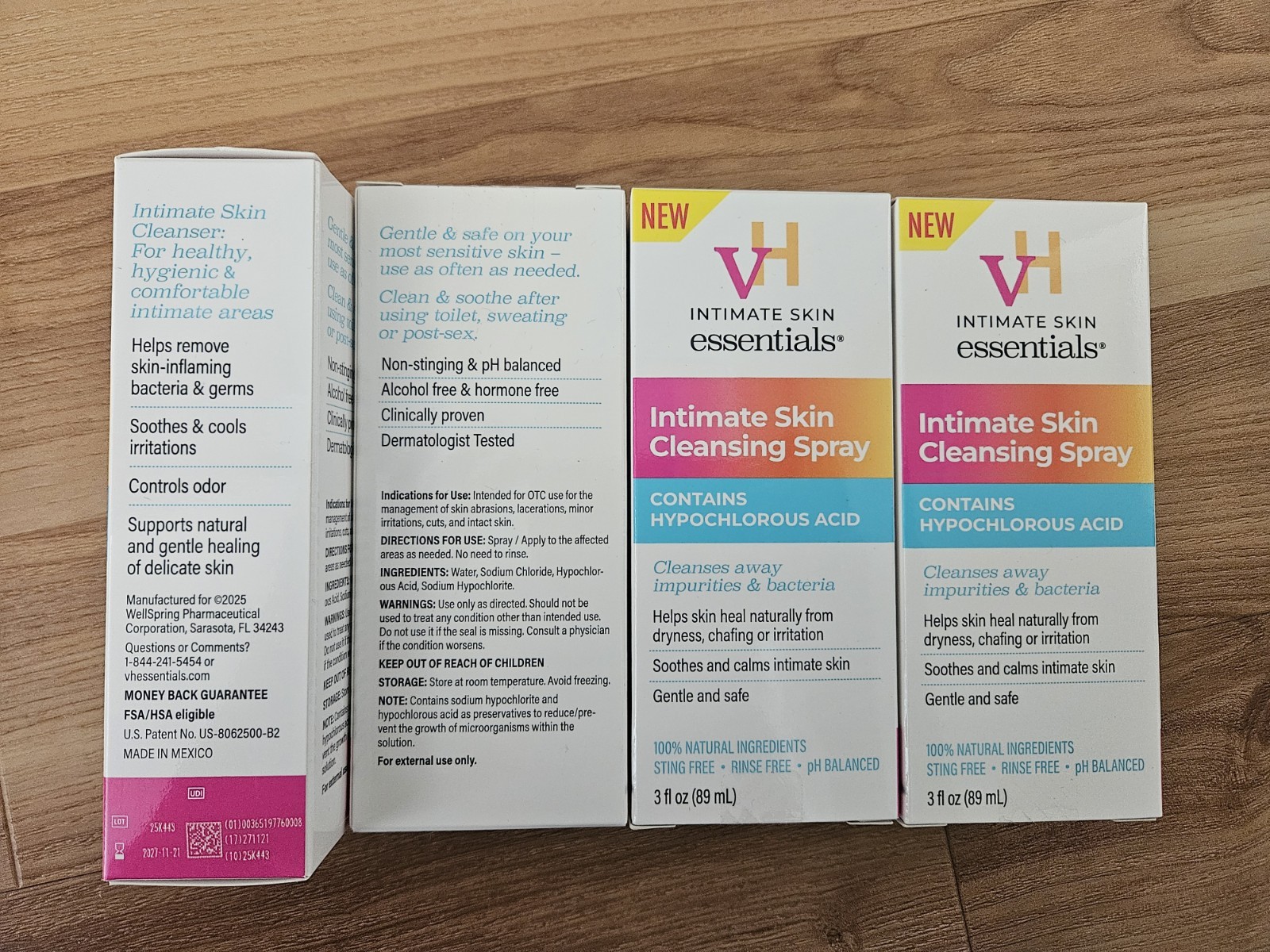4x vH essentials Intimate Skin Cleansing Vaginal Soothing Spray – 3 fl oz