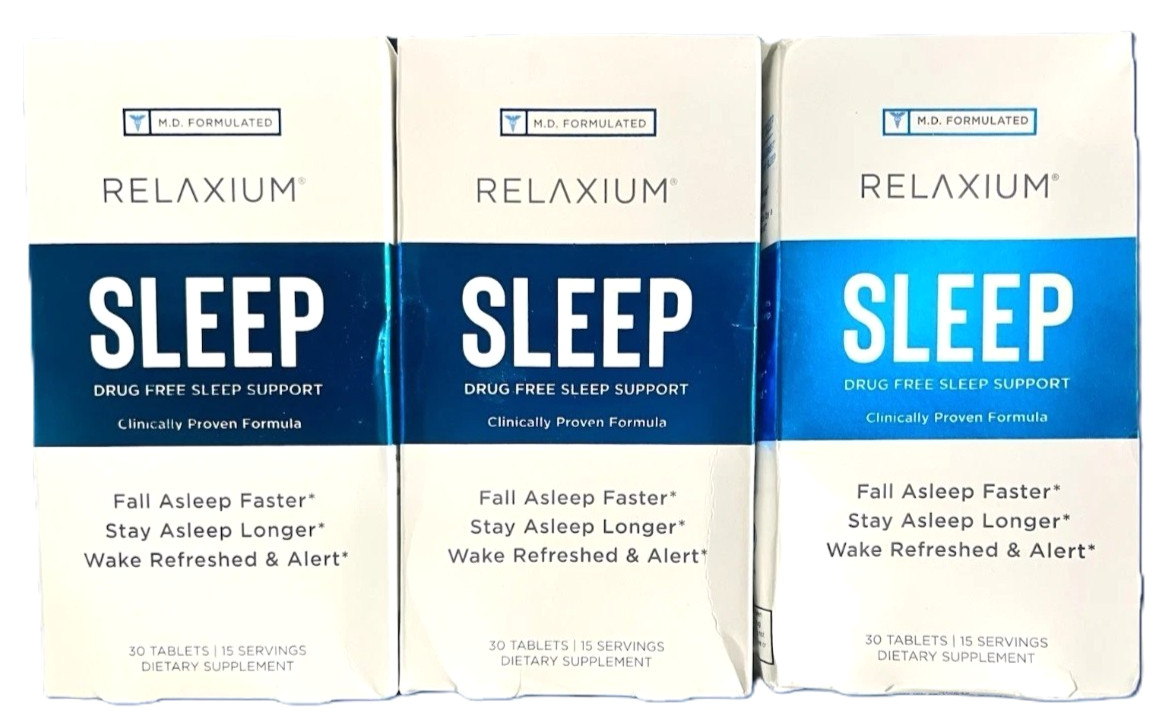 Relaxium Sleep Support Tablets, 30 Count Per BX- (3 Boxes), 90 Total