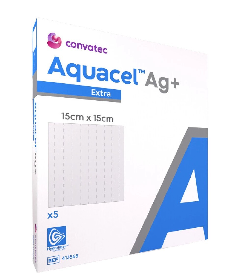ConvaTec Aquacel Extra Ag+ wound dressing 15 x 15 cm 5 pcs