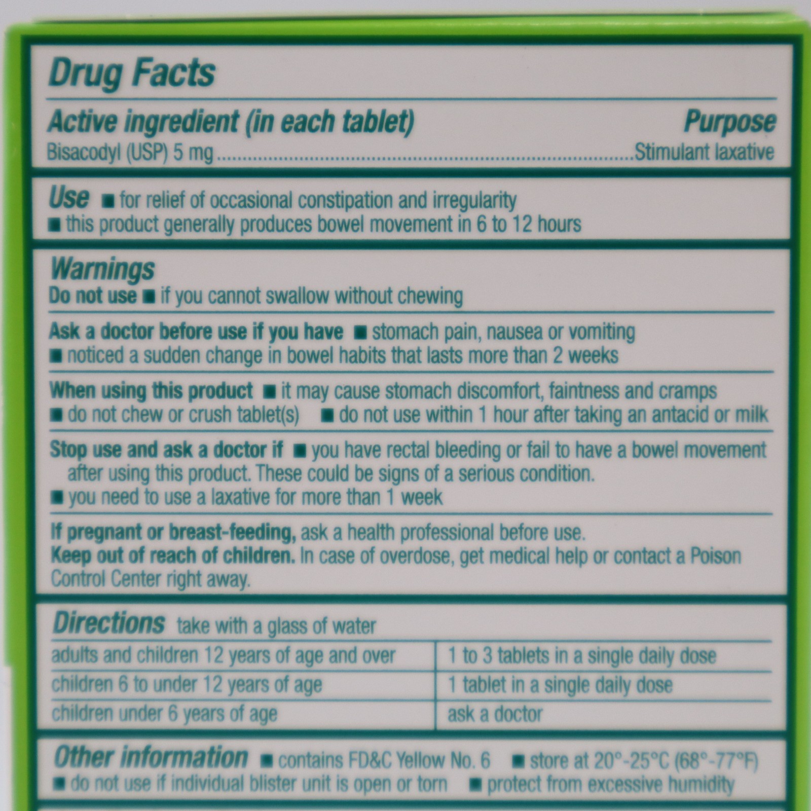 Dulcolax Laxative Tablets 5mg Overnight Constipation Relief 50 Ct EXP 06/2026+