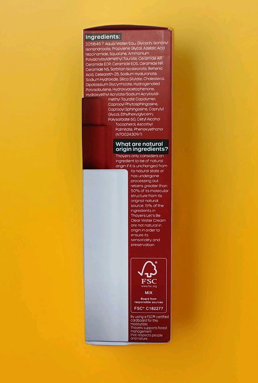 (3ct)?️THAYERS Let’s Be Clear Water Cream | Clarifies Skin | Combo To Oily Skin