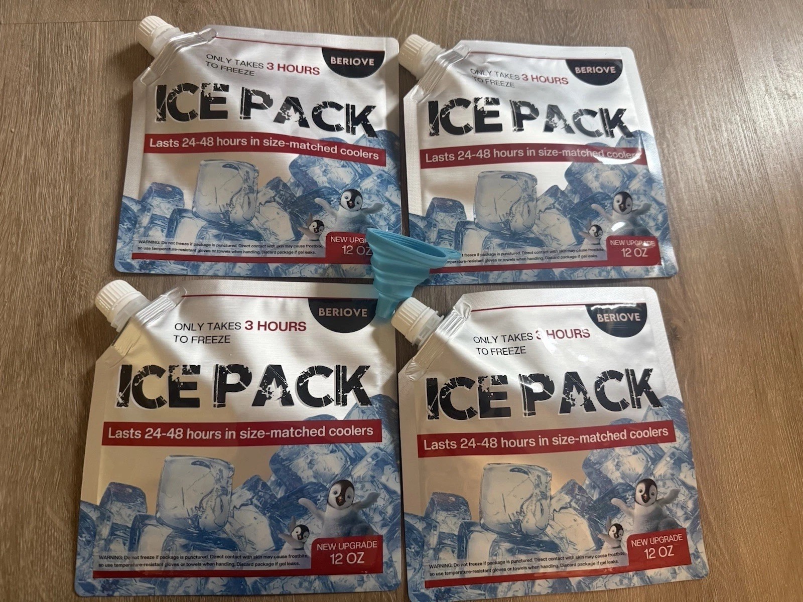 Quick Freeze Reusable Gel Ice Packs – 4 Pack Lasts 24-48 Hours