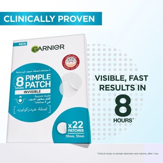 Garnier Pimple Patch 22pcs Acne Spot Treatment Invisible Hydrocolloid 8 Hours