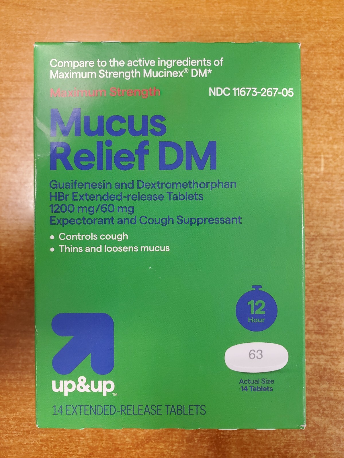 Up & Up Maximum Strength Mucus Relief DM 14 Tablets Exp. 3/27 E16C