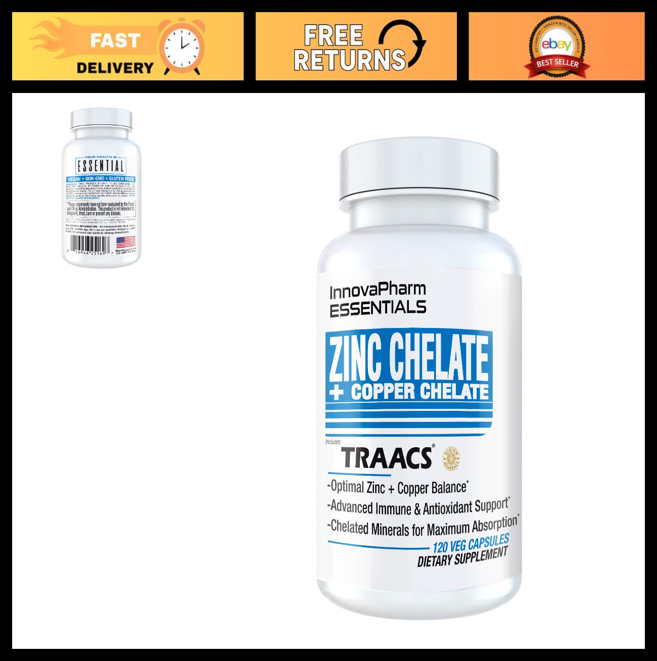 Zinc Chelate & Copper Chelate Supplement – Boost Immune Support & Mineral Absorp