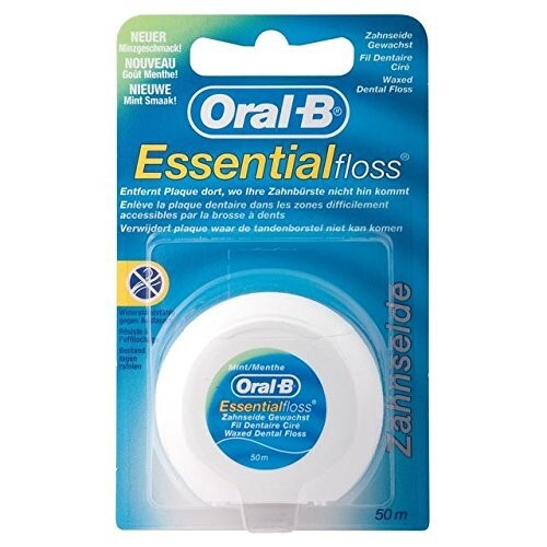 Oral-B Essential Waxed Mint Floss For Improved Oral Health Pack Of 10 x 50 m