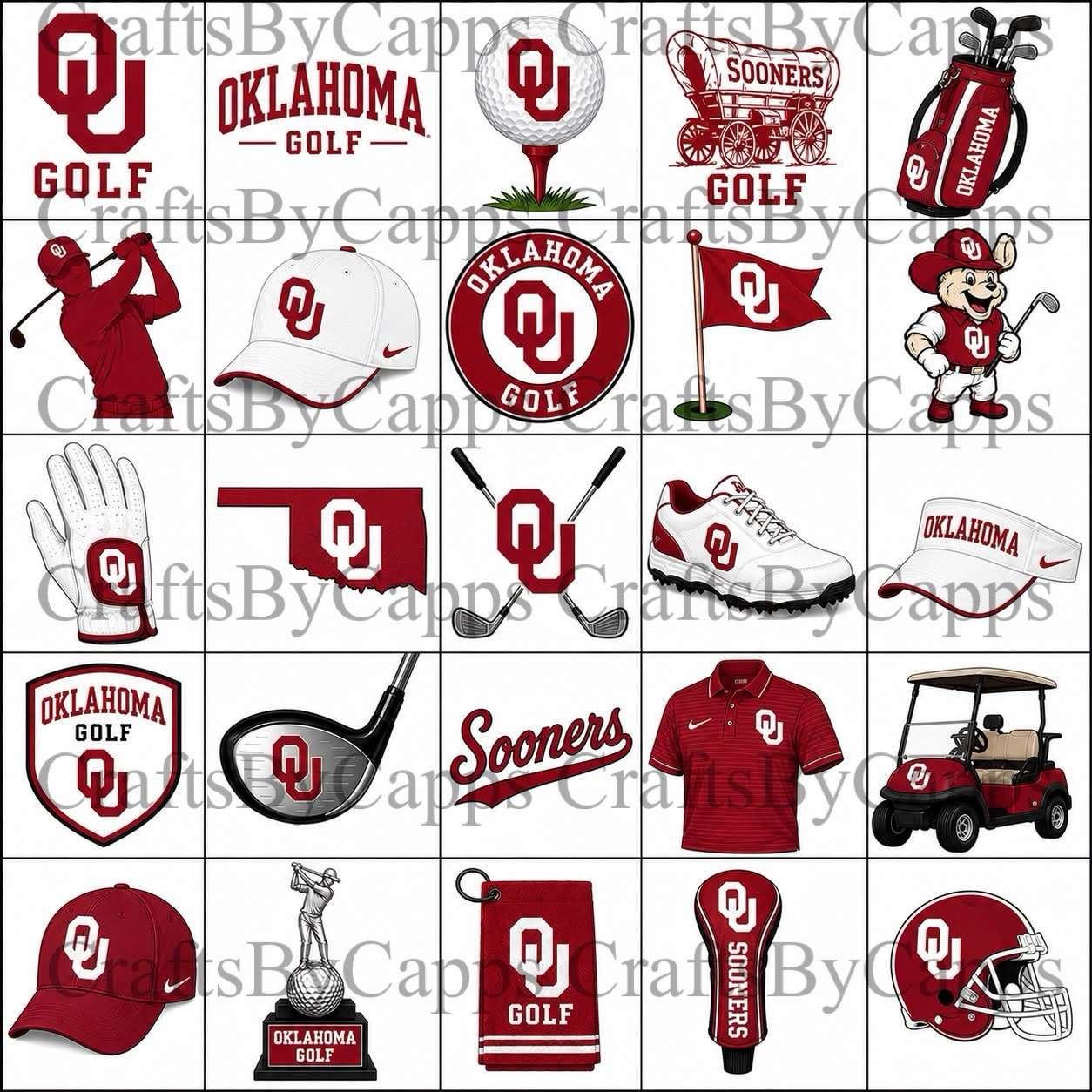 Oklahoma golf Waterslide Decals For Nails, Hot Wheels, Etc Set Of 50 KC
