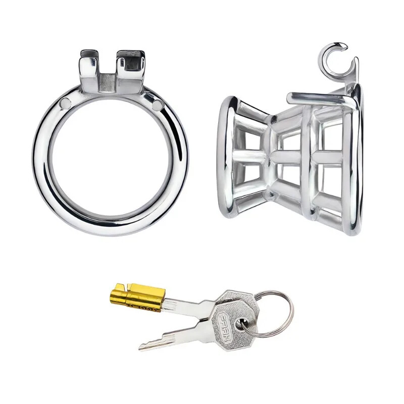 ABS/Stainless Steel Abstinence Anti-Cheating Chastity Cage Device Lock Ring
