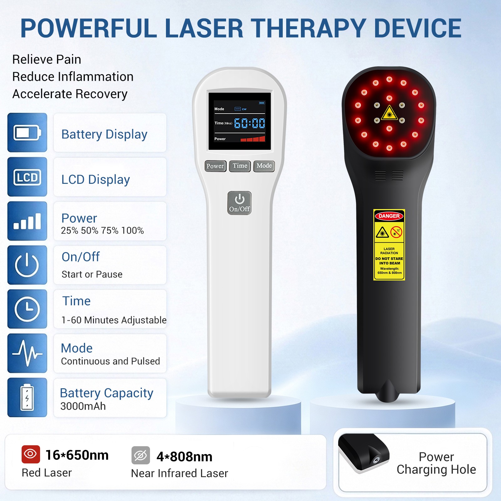 Handheld Cold Laser Therapy 20 Diodes for Chronic Pain and Stiff Joints Home
