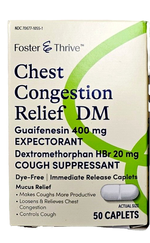 F&T Chest Congestion DM – Mucus & Cough Relief Caplets 50ct ^