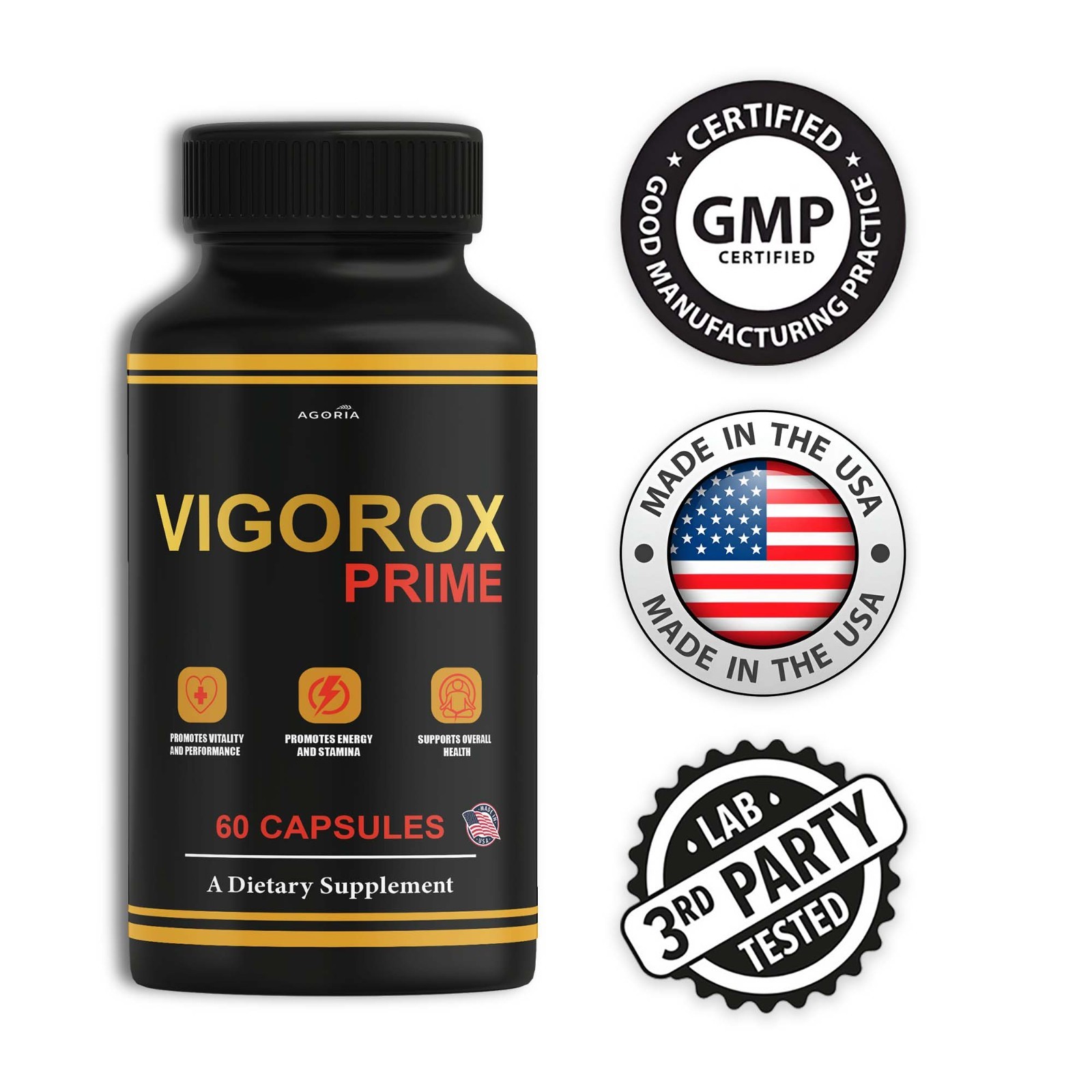 (3 Pack) Vigorox Prime Max Performance Supplement, VigoroxPrime Capsules