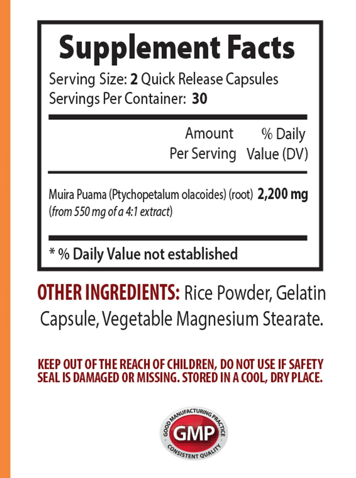 Root Extract – MUIRA PUAMA 2200mg – Libido Enhancement 1 Bottle 60 Caps