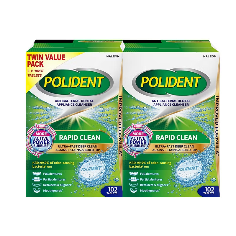 Polident Rapid Clean Dental Cleanser Tablets, 204 ct.