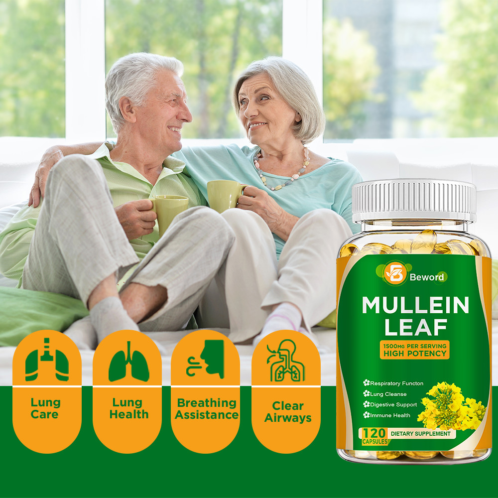 Mullein Leaf Capsules – Lung Cleanse & Cough Relief, Respiratory Health, Detox