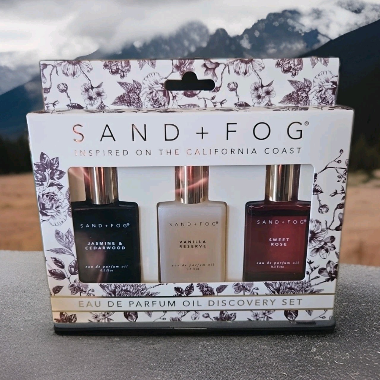 Sand And Fog Parfum Oil Set Jasmine Cedarwood Sweet Rose Vanilla Reserve Parfum