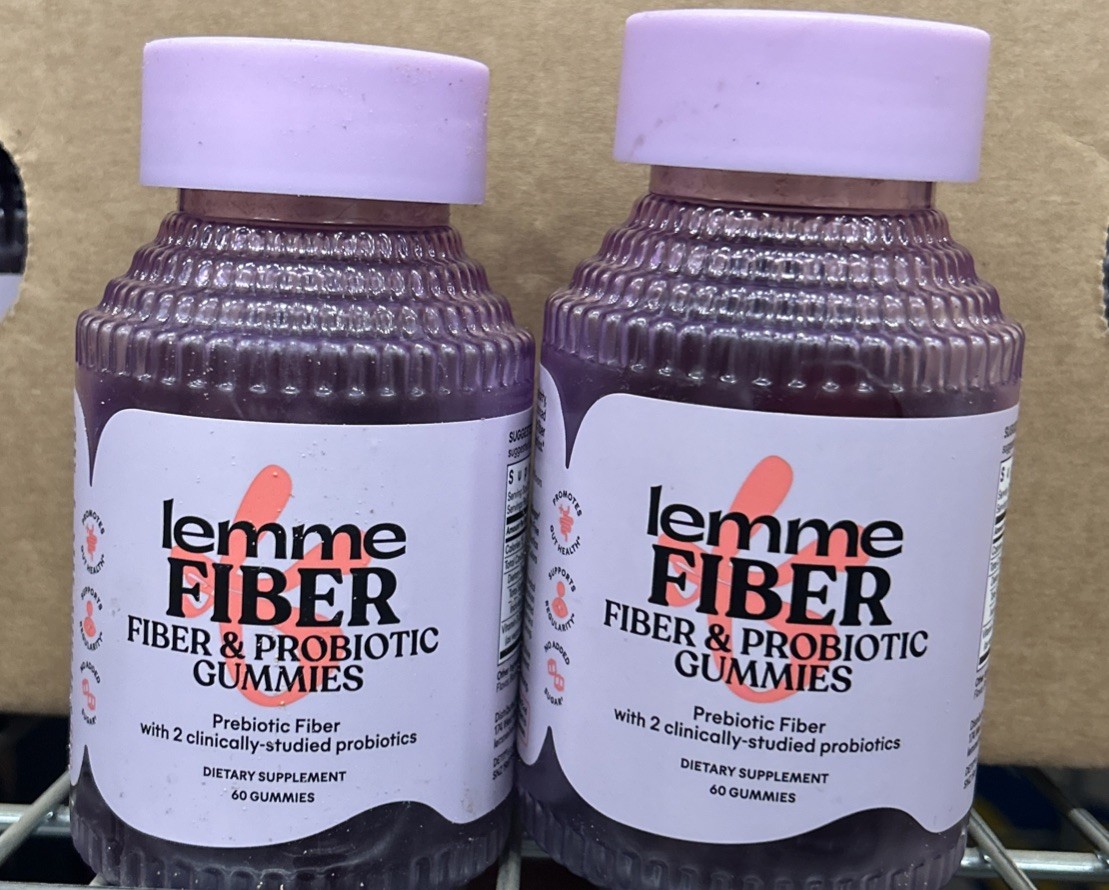 Lot of 2 – Lemme No. 2 Fiber and Probiotic Gummies for Adults, 60ct Exp 7/2027