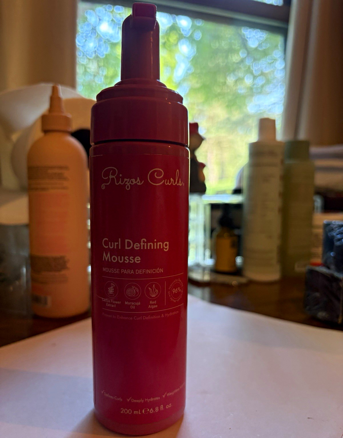 Rizos Curls Curl Defining Mousse 6.8 fl oz – Anti-Frizz, Curl Enhancing, Vegan