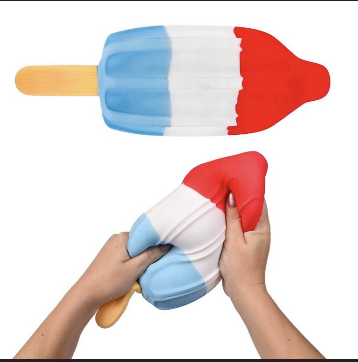 Sunny Days Jumbo Popsicle Squeeze Stress Squish Ball, 11in Red/White/Blue