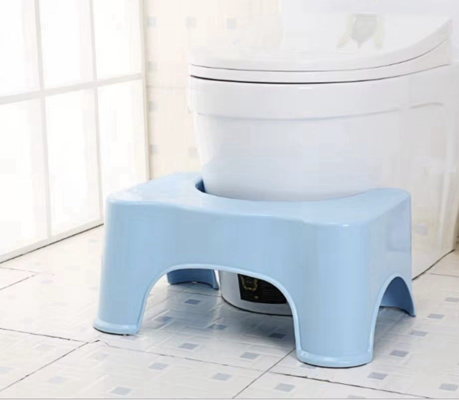 Blue Toilet Step Stool Footstool, 16 x 9 x 6 in, Modern Bathroom