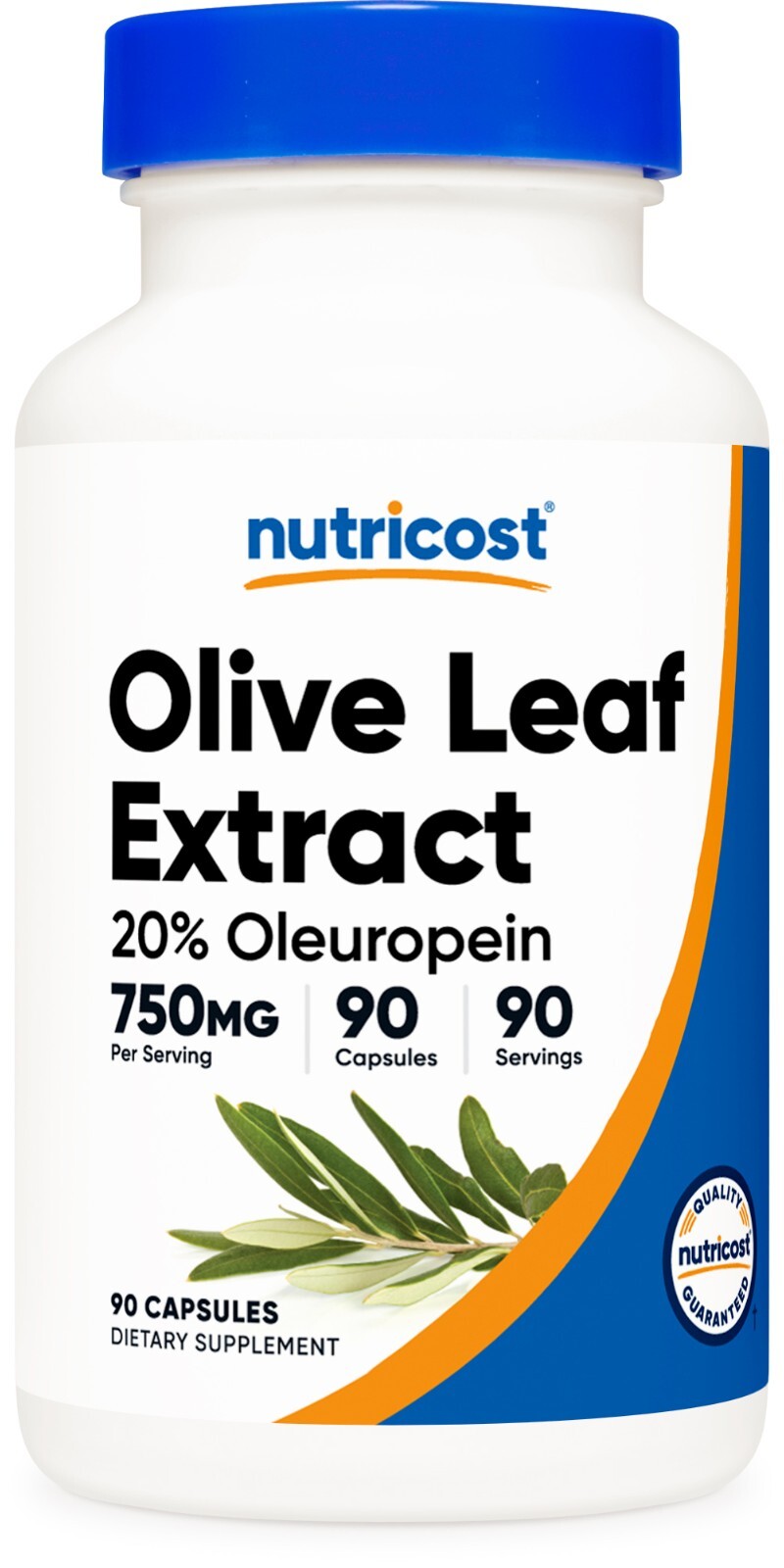 Nutricost Olive Leaf (20% Oleuropein) 750 MG, 90 Capsules – Non-GMO, Gluten Free