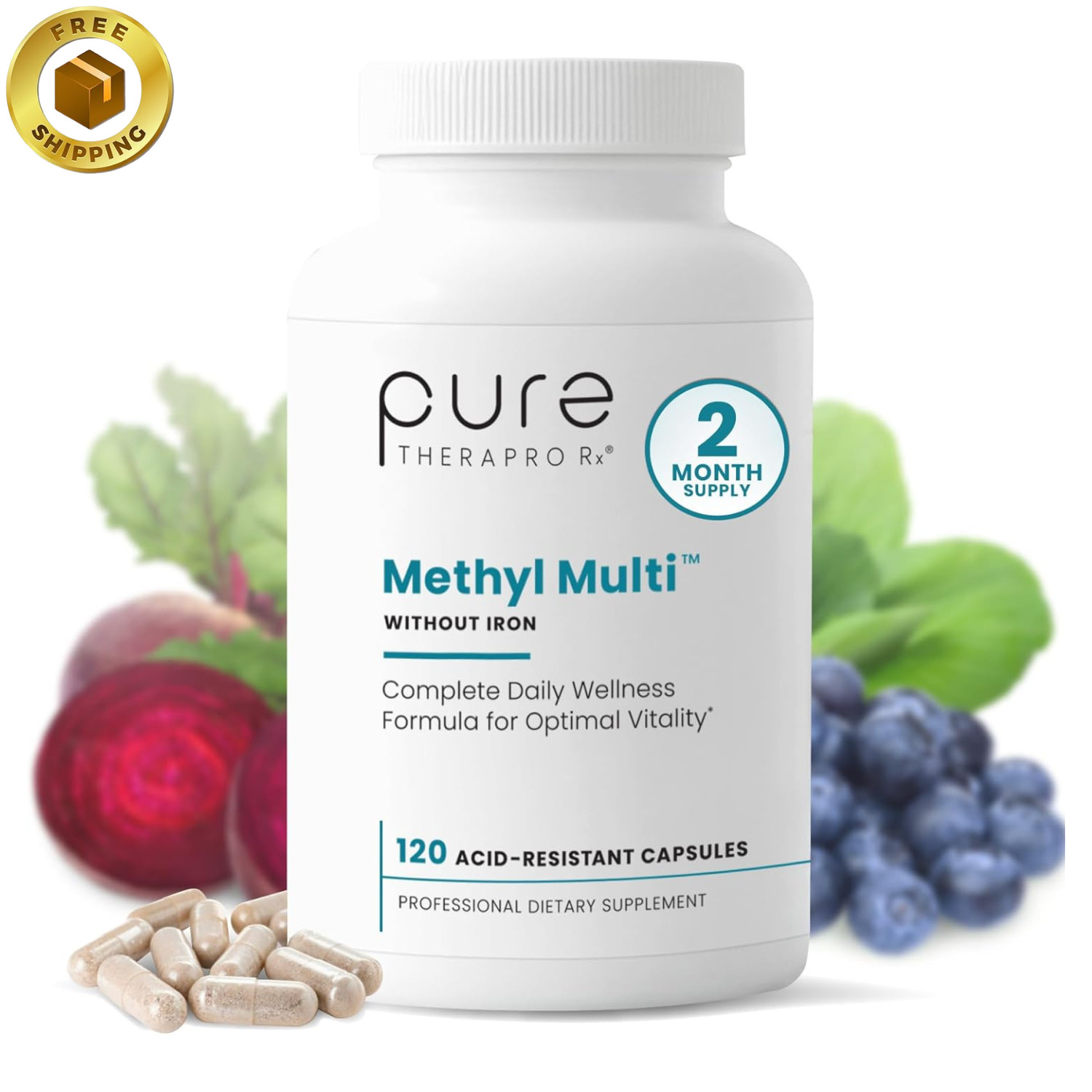 Pure Therapro Rx Methylated Multivitamin for Men & Women – 120 Capsules BRANDED