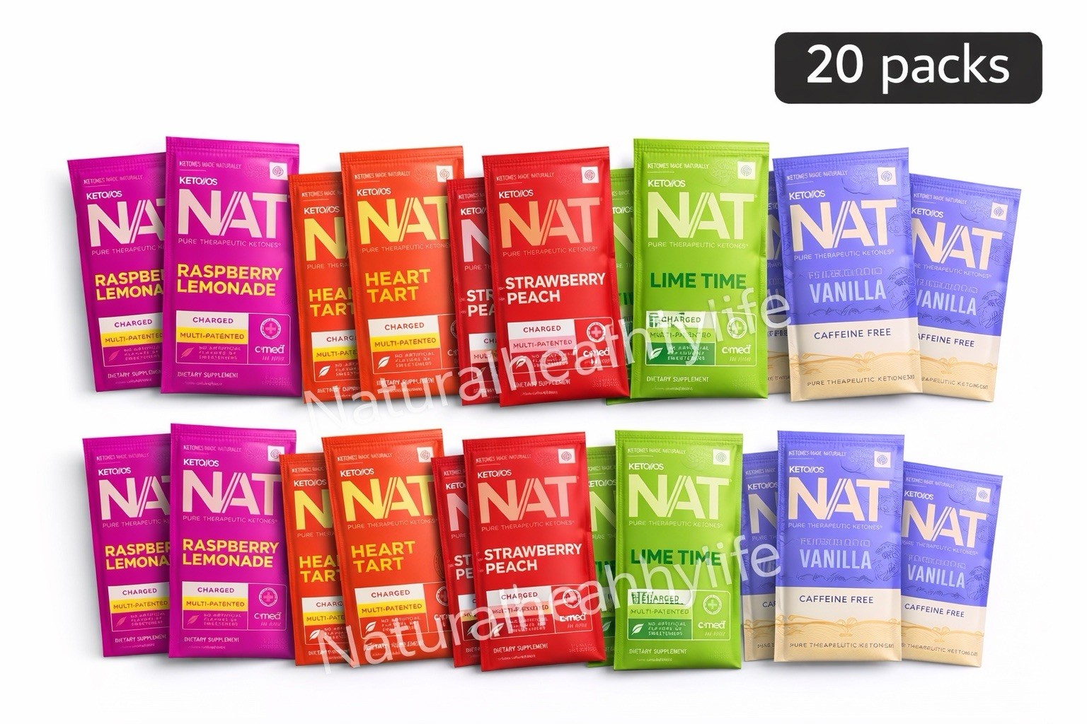 Prüvit Ketones NAT 20 Packets Charged VARIETY FLAVORS FREE SHIPP exp 2027
