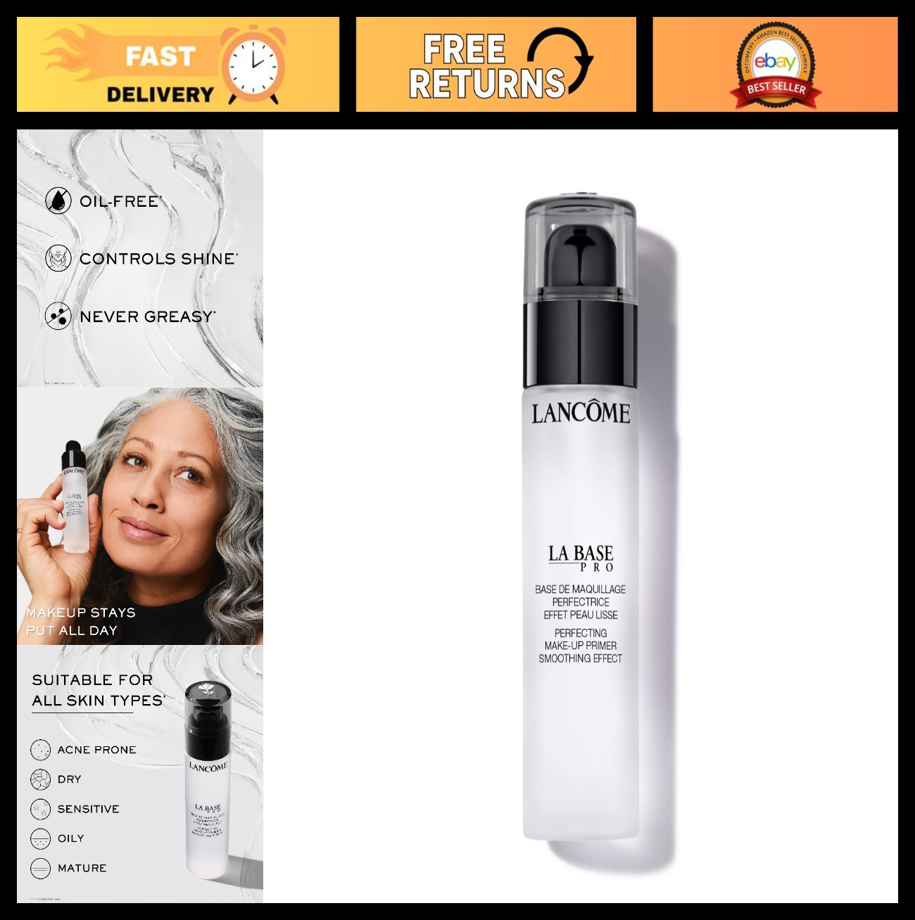 Oil-Free Makeup Primer 0.8 Fl Oz | Smoothing Face Primer for Shine Control | Mat